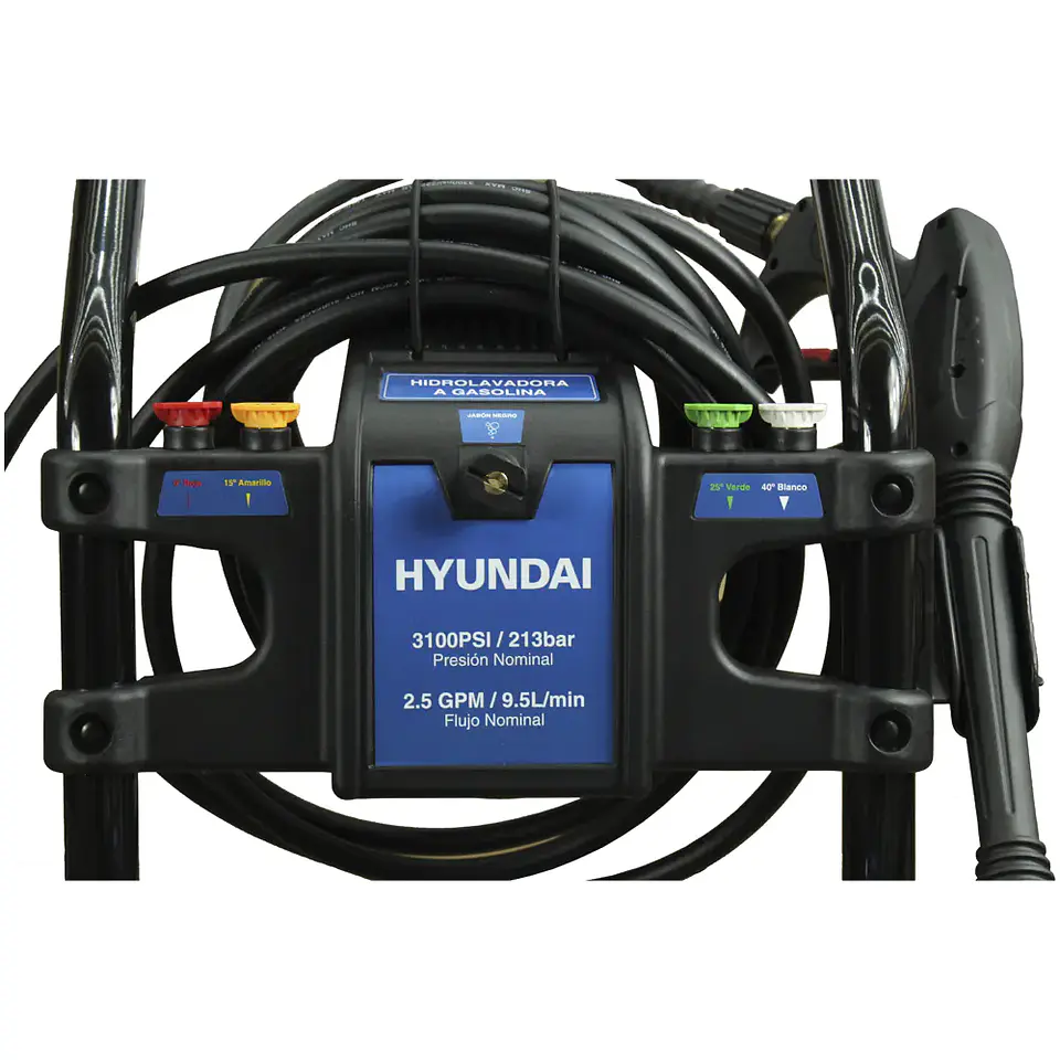 Hidrolavadora Hyundai 7 HP gasolina 214 bar (3.100 psi) 560 L/h (9,5 L/min) 3