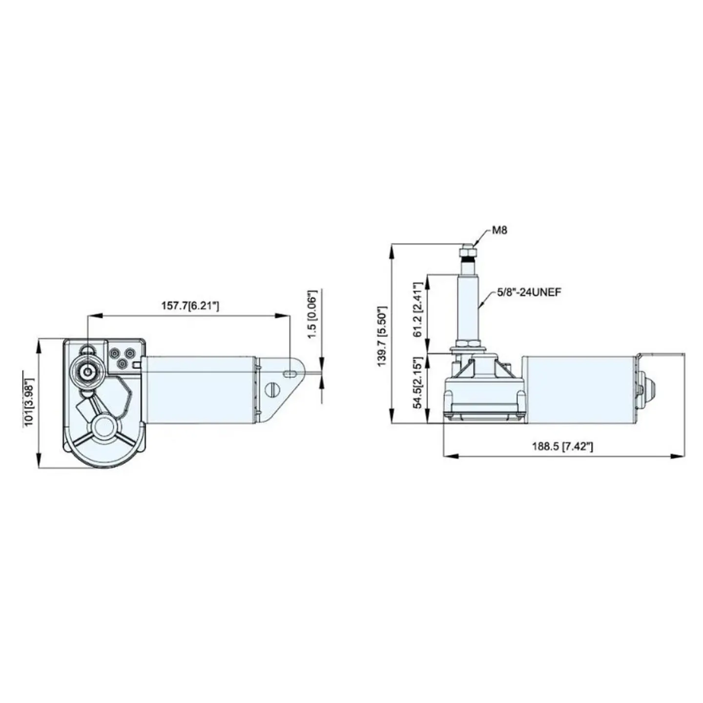 Motor Limpiaparabrisas TMC 24V (con tuerca) 2