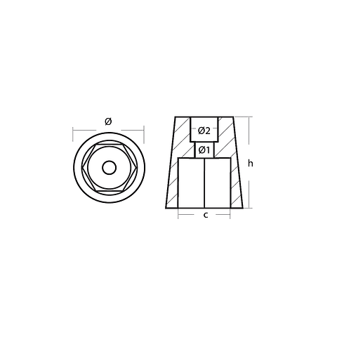 Zinco hexagonal veio 35