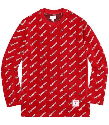 Polera M/L Velour DIagonal Logo - Supreme (VNDS)