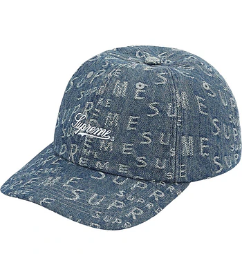 Gorro Warp Jacquard Logos Denim 6-Panel - Supreme [VNDS]