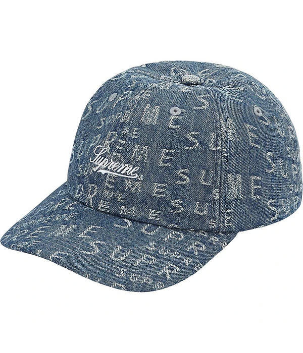 Gorro Warp Jacquard Logos Denim 6-Panel - Supreme [VNDS]