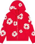 Hoodie Cotton Wreath Zip-Up - Denim Tears