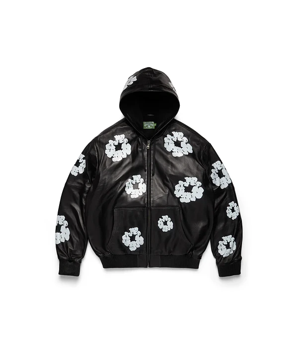 Chaqueta de cuero Cotton Wreath - Denim Tears