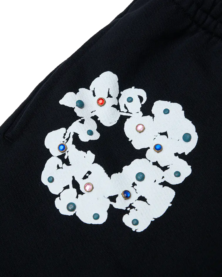 Pantalon Rhinestone Cotton Wreath - Denim Tears
