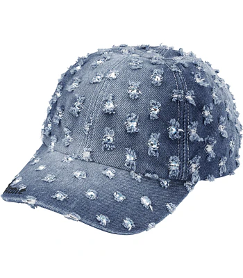 Gorro Hole Punch Rhinestone Denim 6-Panel  - Supreme