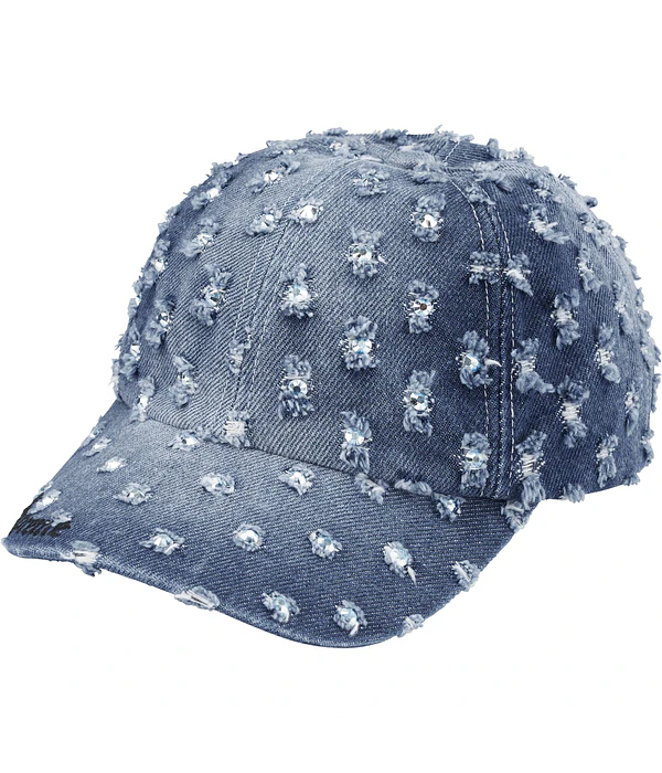 Gorro Hole Punch Rhinestone Denim 6-Panel  - Supreme