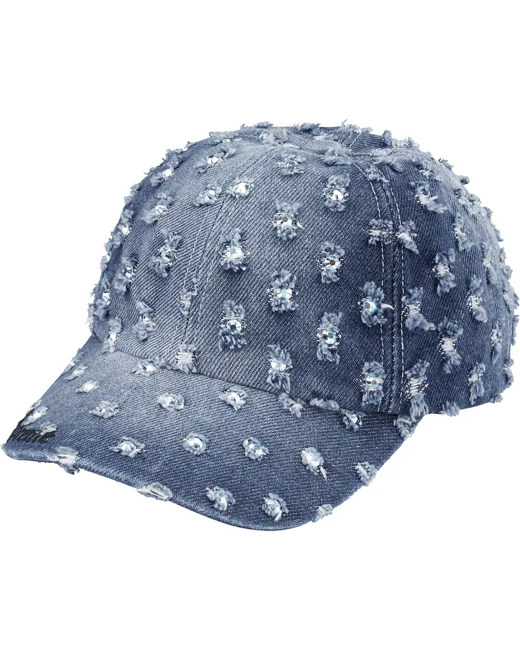 Gorro Hole Punch Rhinestone Denim 6-Panel  - Supreme