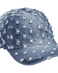 Gorro Hole Punch Rhinestone Denim 6-Panel  - Supreme