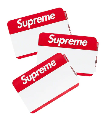 Set de Stickers Name Tag - Supreme