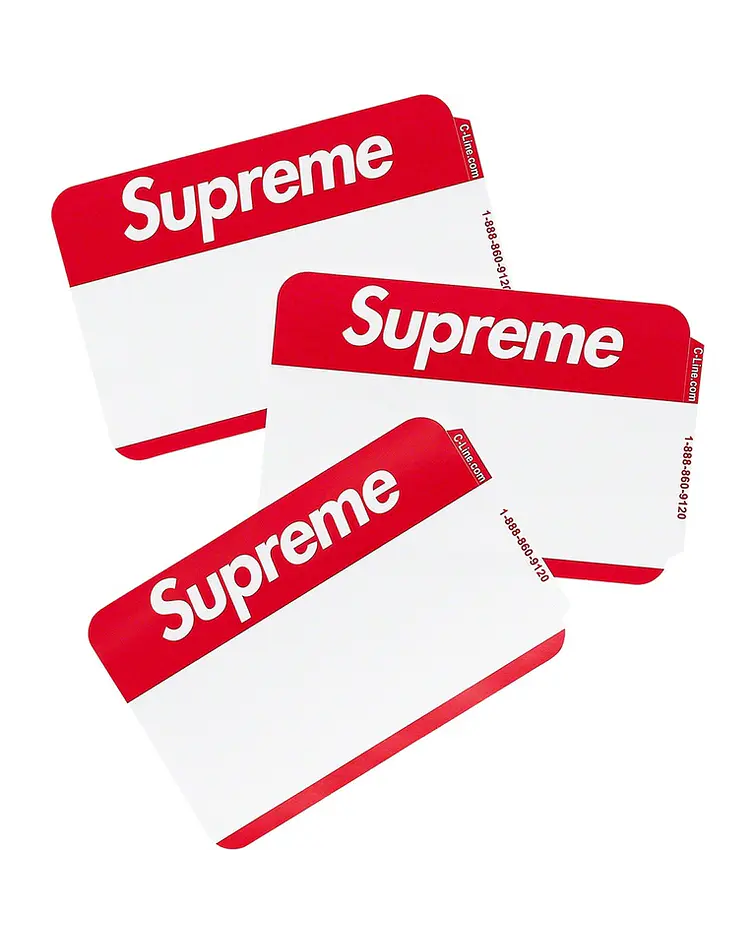 Set de Stickers Name Tag - Supreme