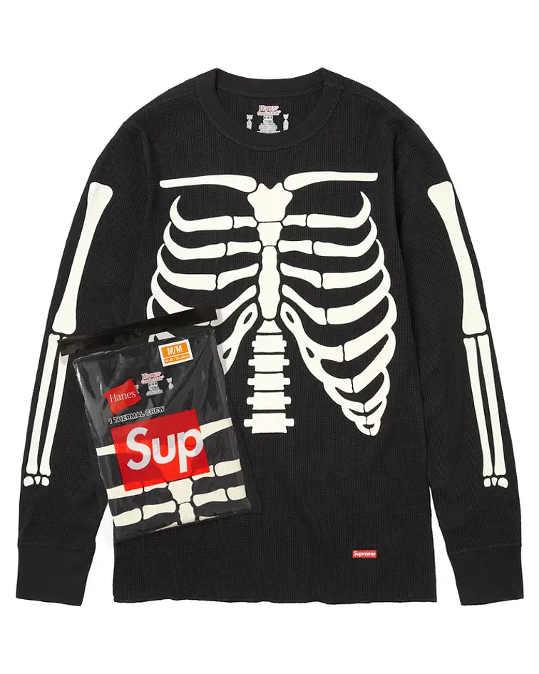 Polera Manga Larga Bones Thermal - Supreme / Hanes