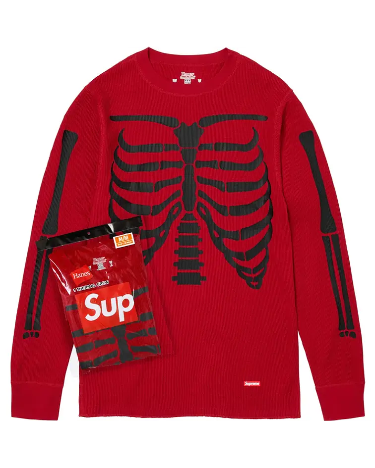 Polera Manga Larga Bones Thermal - Supreme / Hanes