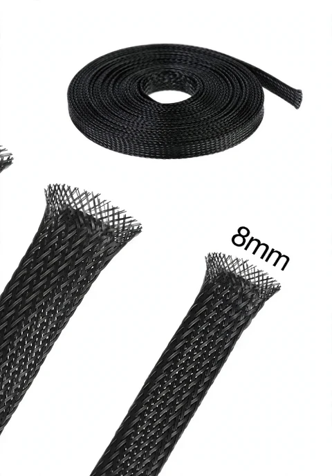 Malla Trenzada Para Cable 8mm 10mts Negro
