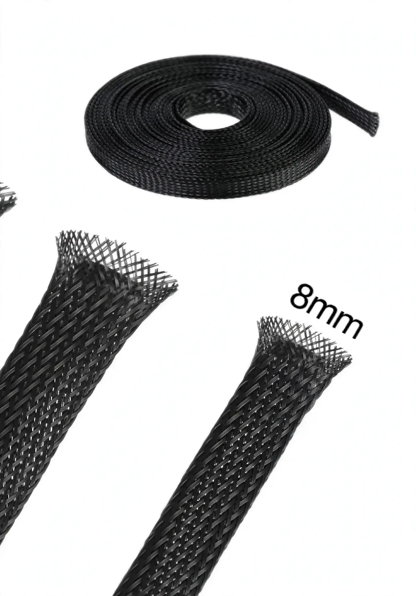 Malla Trenzada Para Cable 8mm 10mts Negro 2