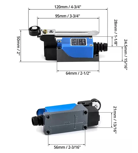 Interruptor Límite De Carrera Con Palanca Y Rodillo Me-8108