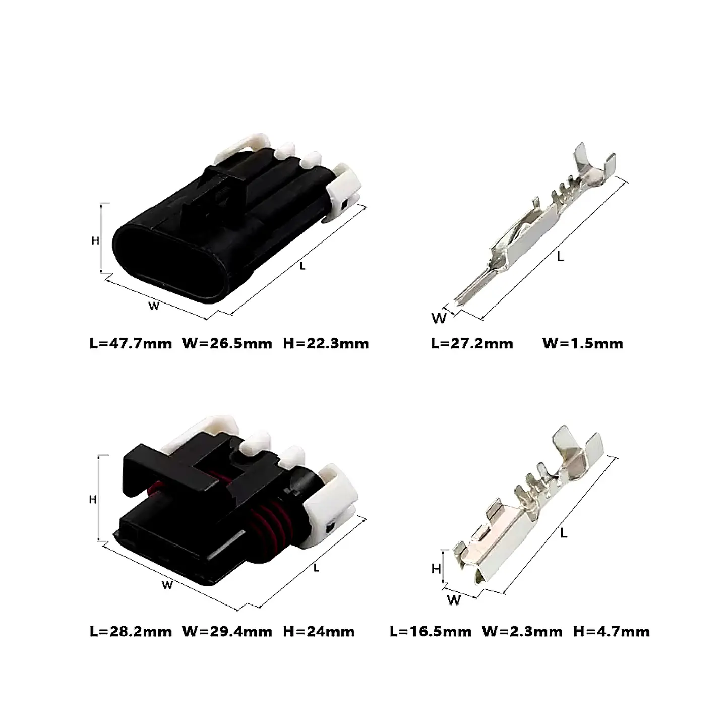 Kit Conector Delphi 3 vías impermeable GT150 Macho/Hembra 4