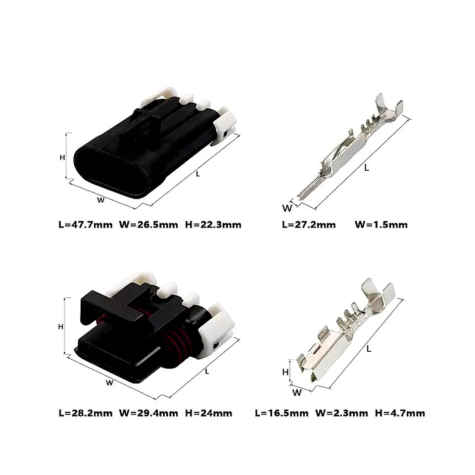 Kit Conector Delphi 3 vías impermeable GT150 Macho/Hembra 4