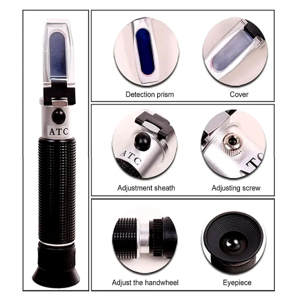 Refractómetro Mecánico Automotriz 4-IN-1- AdBlue, Glicol y Líquido de Batería 5
