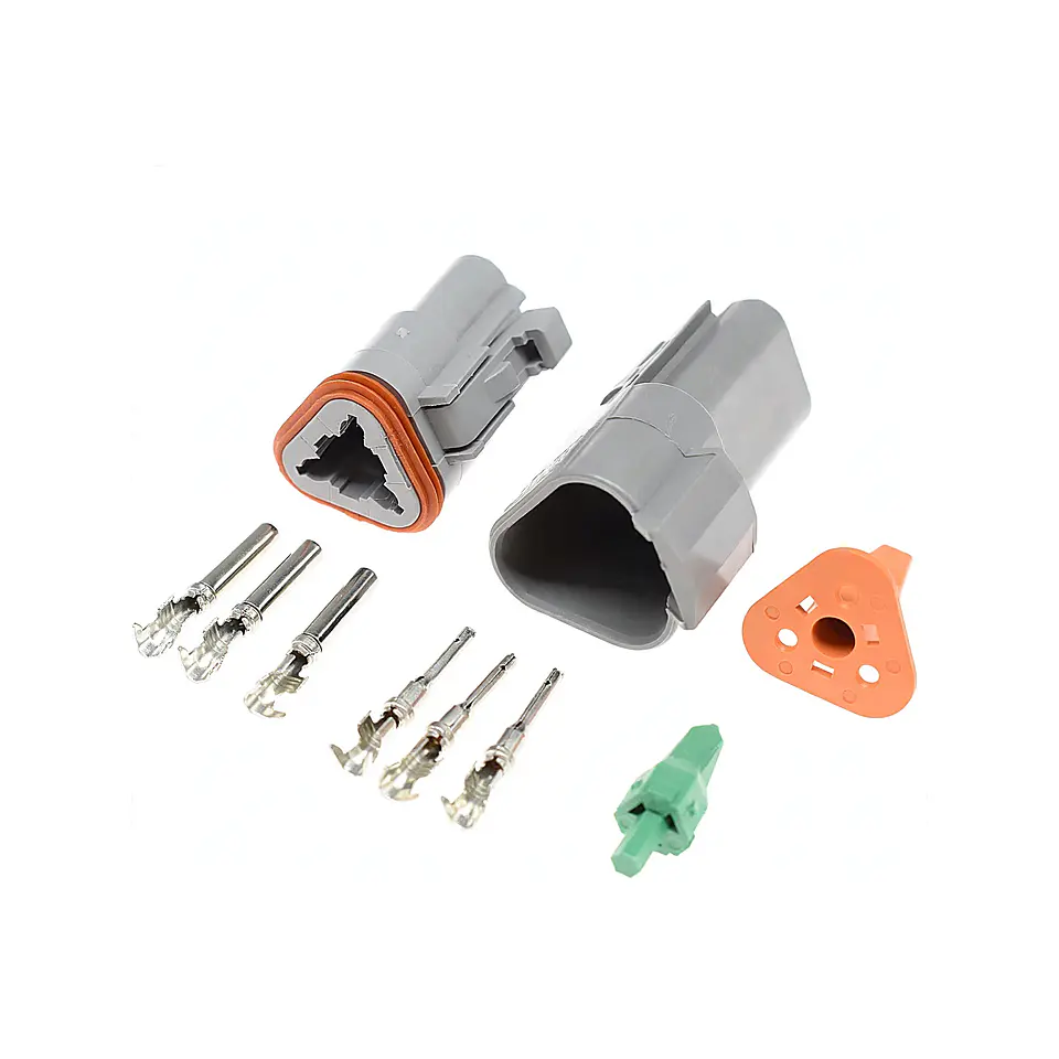Kit Conector Deutsch DT 3 Pines DT04-3P / DT06-3S - Impermeable IP67 Macho-Hembra 1