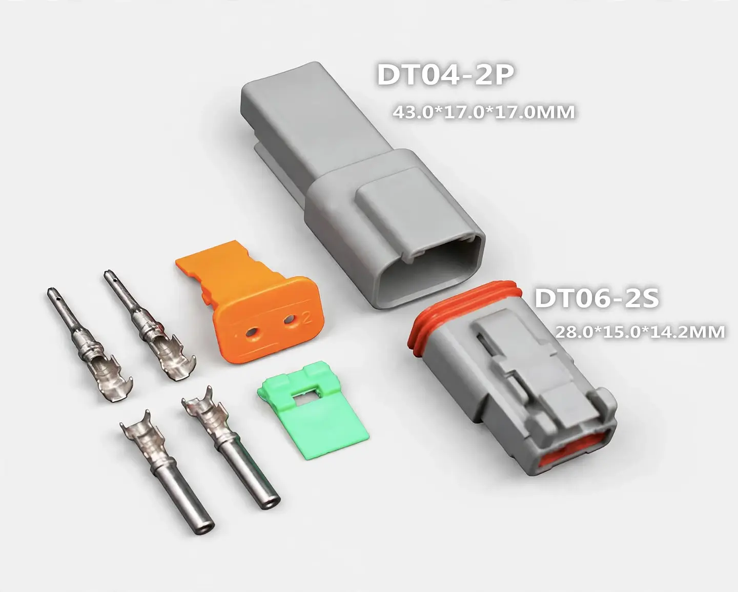 Kit Conector Deutsch DT 2Pines DT04-2P / DT06-2S  2