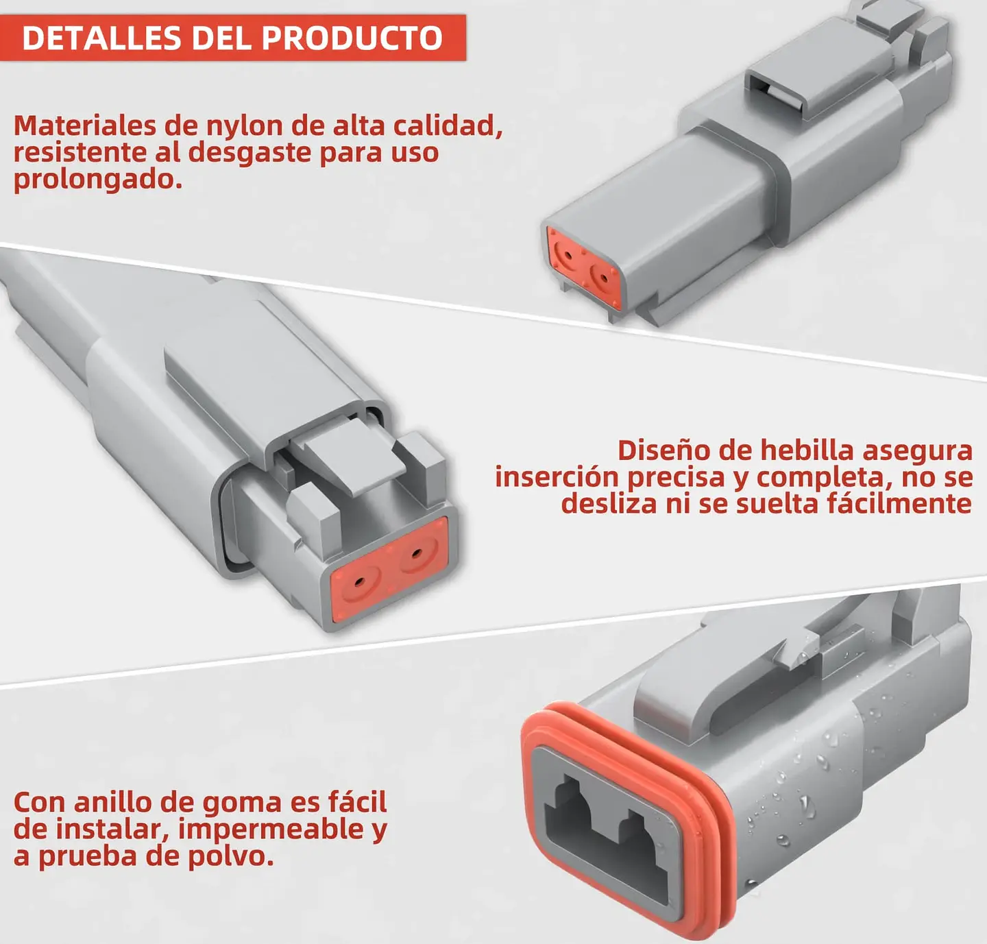 Kit Conector Deutsch DT 2Pines DT04-2P / DT06-2S  4