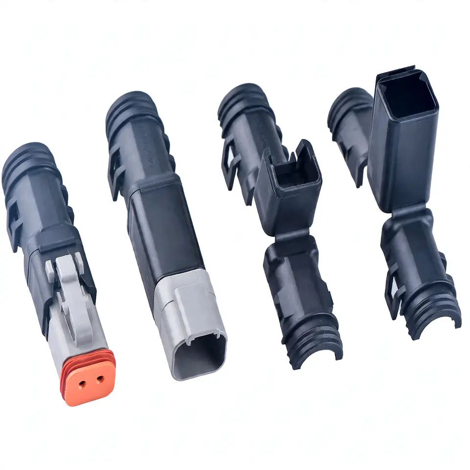 Kit Carcasa para conector DT 2Pin Protección Trasera Deutsch - Backshell Negra PA66 5