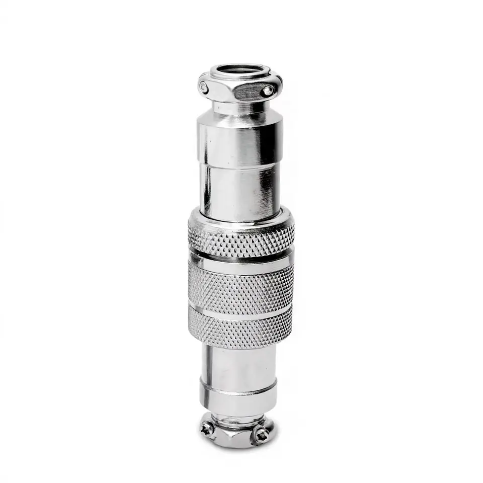 Conector Aviación GX12 4 Pines Macho-Hembra Recto - Docking Type - Metal 12mm Soldable 6