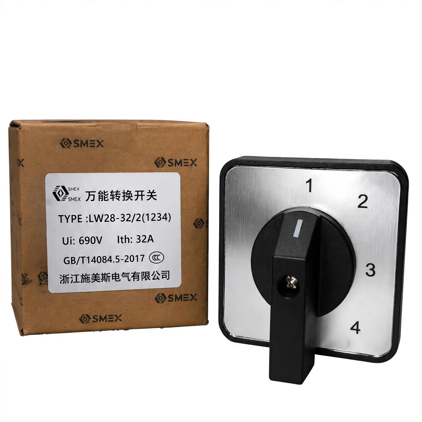 Interruptor Selector Universal LW28-32/2(1234) - Conmutador Rotativo de Leva 32A 4 Posiciones 690V 6