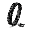 Pulseira de couro “Steel” - preto