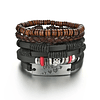 MeMolissa 3/4Pcs/ Set Braided Wrap Leather Bracelet 26