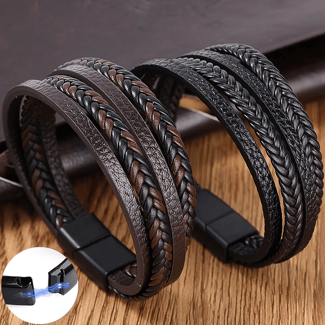  Multilayer Braided Leather Bracelets, Men's Bracelets, Jewelry Gift, Fashion 1