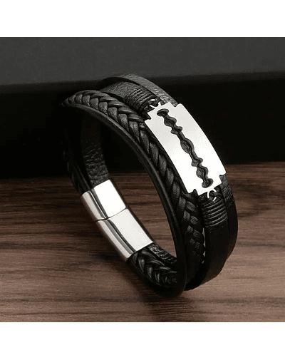 Hot Sale High Quality Men's Leather Bracelet Classic Fashion Multi Layer Braided Leather Wrap Bracelet for Gift Jewelry