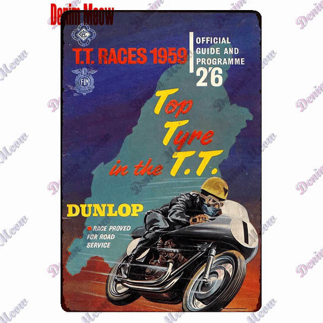 Vintage TT Races Metal Tin Sign 24