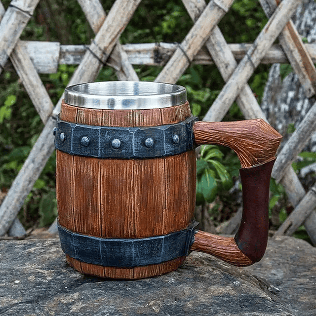 3D Wooden Barrel Beer Mug 4