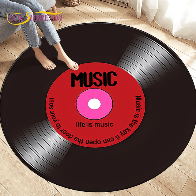 Classical Music Vinyl Record Round Rug 5