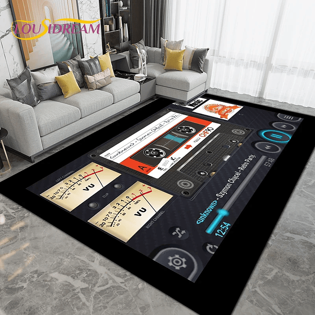 DJ Music Screen Pattern Area Rug 9