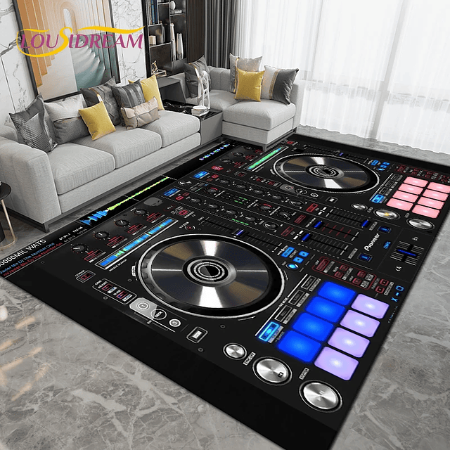 DJ Music Screen Pattern Area Rug 24