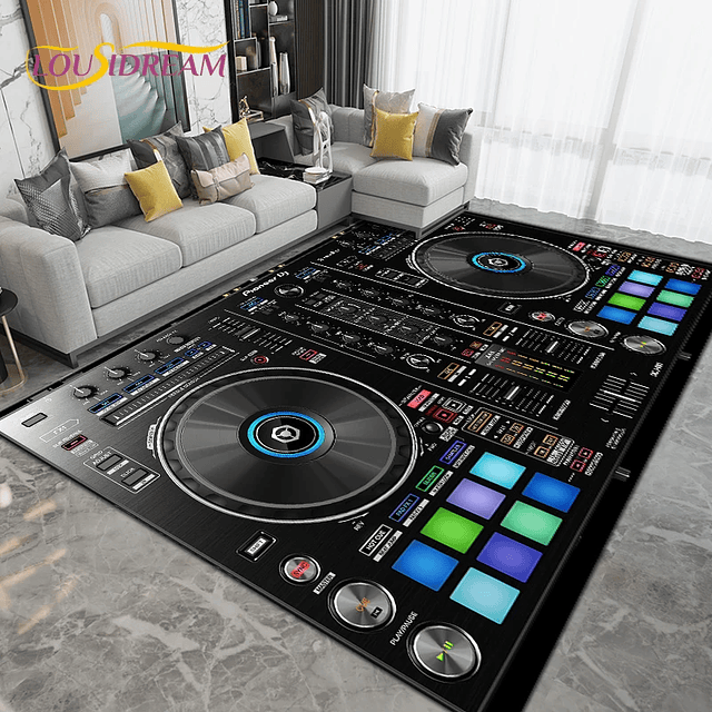 DJ Music Screen Pattern Area Rug 25