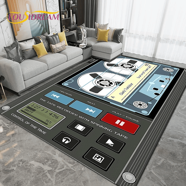 DJ Music Fabric Pattern Area Rug 7