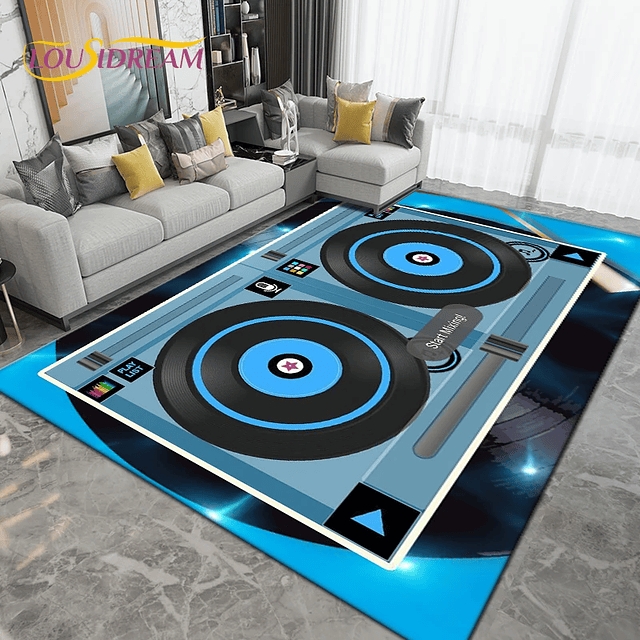 DJ Music Fabric Pattern Area Rug 12