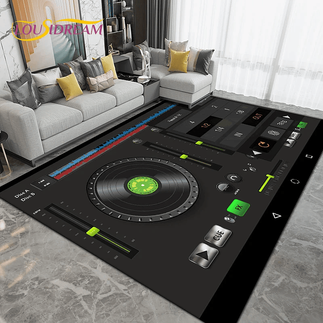 DJ Music Fabric Pattern Area Rug 20