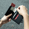 CASEKEY-RFID Fibra De Carbono PU Mini Carteira De Couro Para Homens, Caso De Cartão De Crédito, Pequeno Titular Do Cartão De Alumínio, Valete Inteligente 3