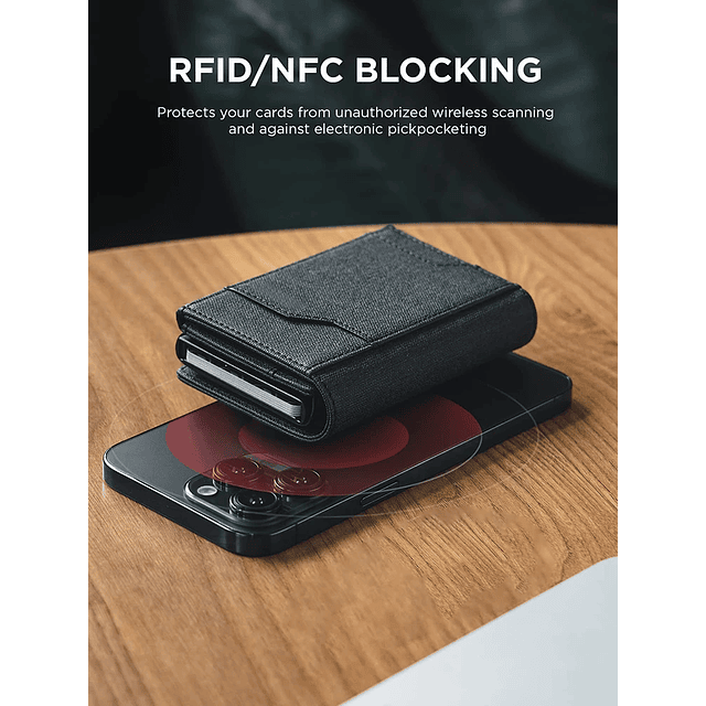 RFID Bloqueio Pop Up Card Wallet, Titular do cartão de crédito, Três vezes, Grande capacidade 3