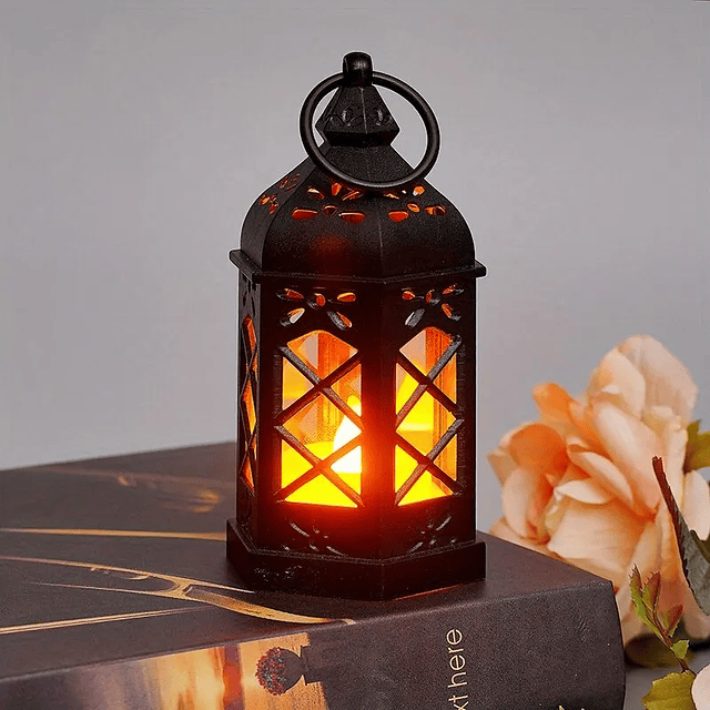 Hexagonal Candle Wind Lamp, LED, Portable, Small Horse, Retro Desktop Lamp, Atmosphere Decoration, Creative Gift 3