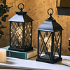 Lámpara de viento de plástico retro, adornos de inauguración de la casa vintage, decoración de mesa posmoderna, lámpara con sentido de atmósfera, negro 2