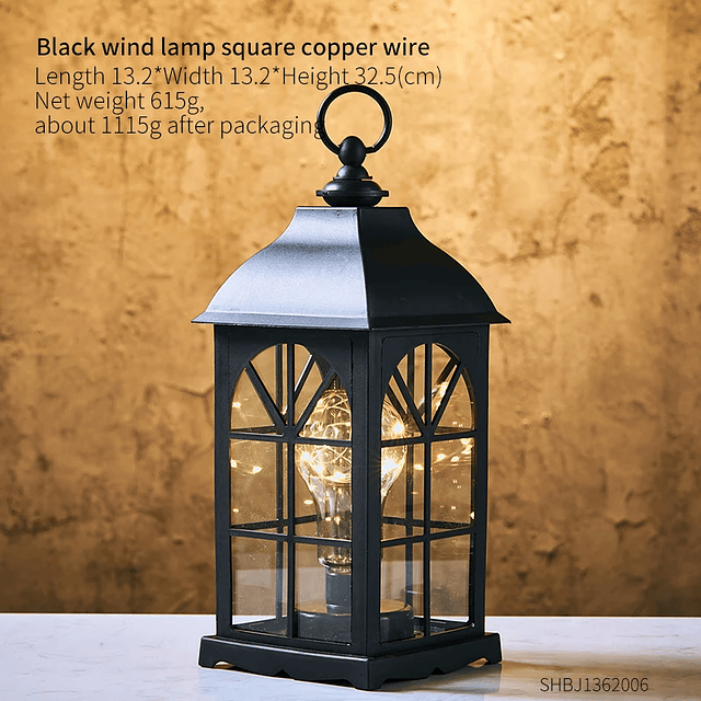 Retro Plastic Wind Lamp, Vintage Housewarming Ornaments, Postmodern Table Decoration, Sense of Atmosphere Lamp, Black 9