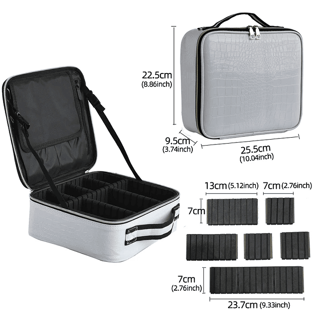 Neceser de piel sintética de cocodrilo, caja de maquillaje profesional, almacenamiento de gran capacidad, artículos de tocador de viaje, Maleta de maquillaje, nuevo, 2021 23