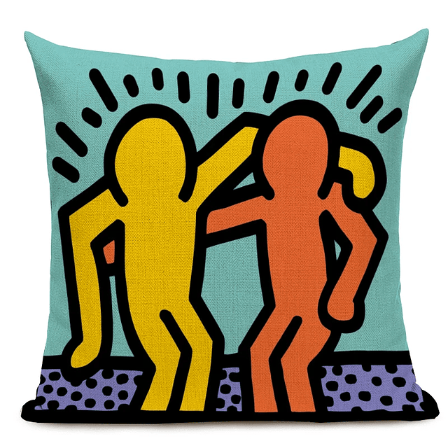 Pop Art Figures Graffiti Cushion Cover Colorful Abstract Art Decorative Pillowcase Square Linen Throw Pillows Cover 15