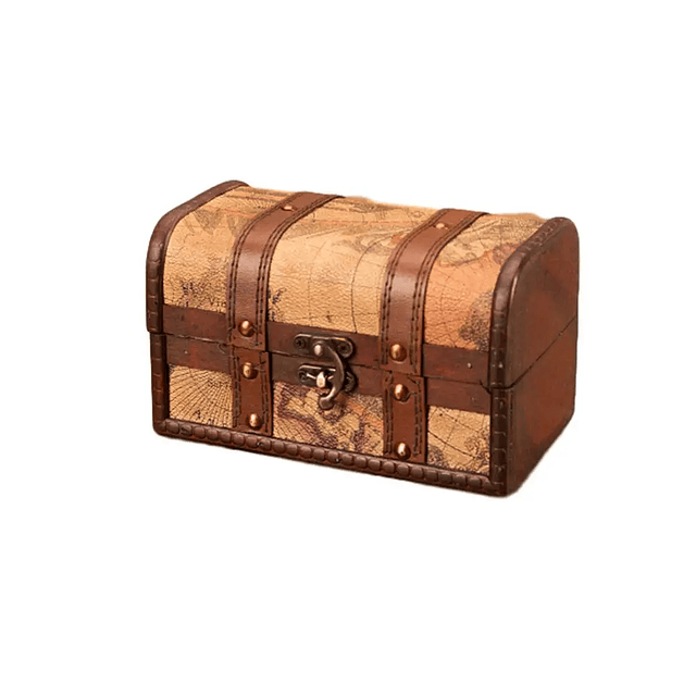 Retro Storage Treasure Box Wooden Storage Case Decorative Treasure Box Storage Jewelry Necklaces Souvenirs for Room 7